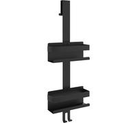 vidaXL Chariot de douche Suspendu Noir mat Acier inoxydable brossé 304