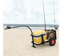 vidaXL Chariot de pêche noir acier