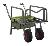 vidaXL Chariot de pêche à 2 roues – acier enduit de poudre – Vert