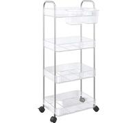 vidaXL Chariot de Rangement à 4 Niveaux Transparent Acrylique, Chariot, Chariot de Rangement de Cuisine, Chariot Utilitaire