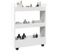 vidaXL Chariot de rangement étroit 3 niveaux blanc bois d'ingénierie Blanc