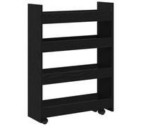 vidaXL Chariot de Rangement Étroit 4 Niveaux Chêne Noir Bois d'Ingénierie Mobile Moderne Organisateur de Buffet Compact Fini Mat