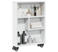 vidaXL Chariot de rangement étroit blanc 48x13x68 cm bois d'ingénierie Blanc