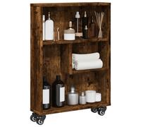 vidaXL Chariot de rangement étroit chêne fumé bois d'ingénierie Marron