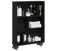 vidaXL Chariot de rangement étroit Chêne noir 48x13x68 cm Bois d'ingénierie
