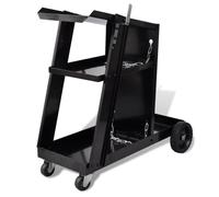 vidaXL Chariot de soudage avec 3 étagères d'atelier Noir