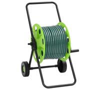vidaXL Chariot enrouleur vert avec jeu de raccords de tuyaux 1,9cm 30m
