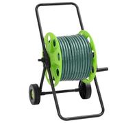 vidaXL Chariot enrouleur vert et jeu de raccords de tuyaux 1,27cm 50 m