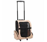 vidaXL Chariot polyvalent pliable pour animaux de compagnie Beige 170192