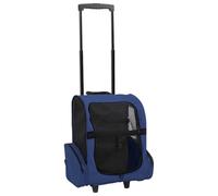 vidaXL Sac de transport pour animaux Pliable multifonction à roulettes Bleu