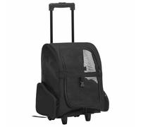 vidaXL Chariot Polyvalent Pliable pour Animaux de Compagnie Noir Transporteur