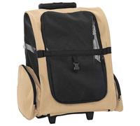 vidaXL Chariot pour Animaux de Compagnie 3 en 1 Design Sable 48 x 32 x (57-106) cm Tissu Oxford