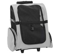 vidaXL Chariot pour Animaux de Compagnie 3 en 1 Gris 48 x 32 x (57-106) cm