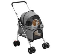 vidaXL Chariot pour chiens Pliable Gris 76x50x100 cm Tissu Oxford