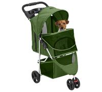 vidaXL Chariot pour chiens Pliable Vert 80x46x98 cm Tissu Oxford