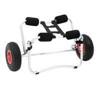 vidaXL Chariot de transport pour kayak, canoë et surf - Aluminium - Argent