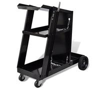 vidaXL Chariot de soudage – 3 étagères d'atelier – Noir