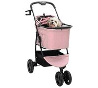 Vidaxl Poussette Pliante Pour Animaux Réglable Rose 78 X 54 X 101 Cm