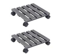 vidaXL Chariots à plantes 2 pcs Gris 30x30x7,5 cm WPC