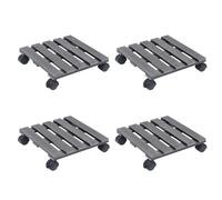 vidaXL Chariots à plantes 4 pcs Gris 30x30x7,5 cm WPC