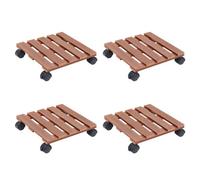 vidaXL Chariots à plantes 4 pcs Marron 30x30x7,5 cm WPC
