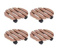 Vidaxl Chariots À Plantes 4 Pcs Marron Ø30x7,5 Cm Wpc