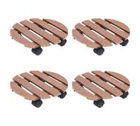 Vidaxl Chariots À Plantes 4 Pcs Marron Ø30x7,5 Cm Wpc