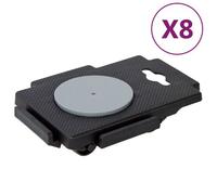 vidaXL Chariots de déménagement à 8 roues 8 pcs noir PP 150 kg