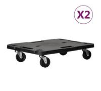 vidaXL Chariots de Transport 2 pcs Noir 58x38x12 cm PolypropylÃ¿ne