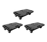 vidaXL Chariots de transport 3 pcs noir polypropylène 300 kg Noir