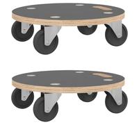 vidaXL Chariots sur roulettes 2 pcs rond Ø38x11,5 cm