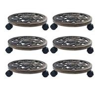 vidaXL Chariots pour plantes 6 pcs Bronze 30 cm Plastique Marron G