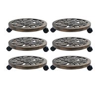 vidaXL Chariots pour plantes 6 pcs Bronze 38 cm Plastique
