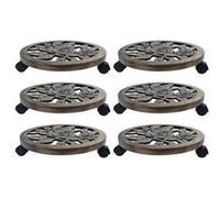 vidaXL Chariots pour plantes 6 pcs Bronze 38 cm Plastique Or G