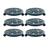6x Chariots pour Plantes Vert 38 cm Plastique Support Roulant Durable vidaXL