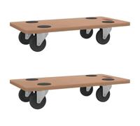 vidaXL Chariots sur roulettes 2 pcs rectangulaire Bois d'ingénierie, Chariot de déménagement, Plate-Forme à roulettes, Chariot pour déplacer des boîtes