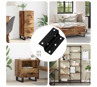 vidaXL Charnière 12 pcs Noir 38 x 17 x 60 mm Fer, Charnière noire, quincaillerie en fer, accessoire de porte, léger, meuble, utilitaire, composant moderne