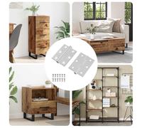 vidaXL Charnière 2 pcs Argenté 50 x 38 x 1,3 mm Acier, Inspires-toi d’éléments de design artistique, modernes et rectangulaires pour créer des espaces uniques chez toi ou au bureau.