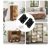 vidaXL Charnière 2 pcs Noir 38 x 17 x 60 mm Fer, Charnière noire, quincaillerie en fer, accessoire de porte, léger, meuble, utilitaire, composant moderne