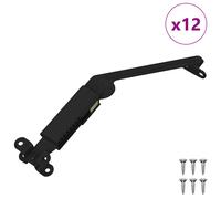vidaXL Charnière de support de couvercle 12 pcs Noir 192 x 32 x 50 mm