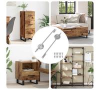 vidaXL Charnière de support de couvercle 2 pcs Argenté Fer