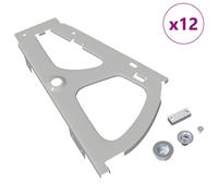 vidaXL Charnière de Tiroir Flip 12 pcs Argenté 235 x 155 x 30 mm Fer, Charnière pour portes, matériel en fer moderne, solution de joint pivot solide, finition grise robuste, sécurisé pour le commercia