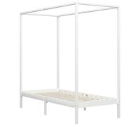 vidaXL Châssis de lit à baldaquin Blanc Pin massif 100 x 200 cm
