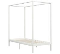vidaXL Châssis de lit à baldaquin Blanc Pin massif 90 x 200 cm