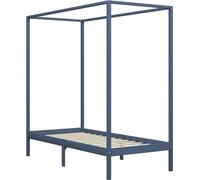 vidaXL Châssis de lit à baldaquin Gris Pin massif 100 x 200 cm