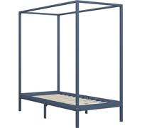 vidaXL Châssis de lit à baldaquin Gris Pin massif 90 x 200 cm