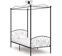 vidaXL Châssis de lit à baldaquin noir métal 90 x 200 cm