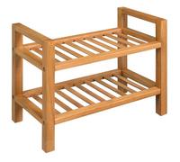 vidaXL Chêne Massif Etagère à Chaussures avec 2 Etagères 50x27x40 cm Couloir 244208