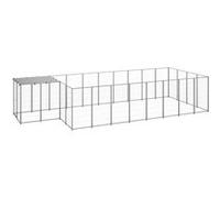 vidaXL Chenil Argenté 10,89 m² Acier Argent G