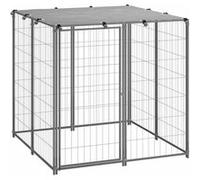 vidaXL Chenil Argenté 110x110x110 cm Acier Cage pour Chien Chiots Extérieur 150785 Or G